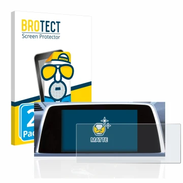 Face avant d’un emballage produit avec le logo de la marque BROTECT. À côté, l’appareil BMW 6 F13 Coupe 2011 iDrive Pro 10.2