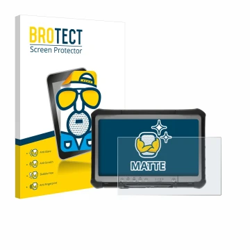 Face avant d’un emballage produit avec le logo de la marque BROTECT. À côté, l’appareil Panasonic Toughbook CF-D1 est représen