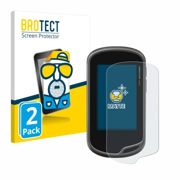 Face avant d’un emballage produit avec le logo de la marque BROTECT. À côté, l’appareil Garmin Oregon 600 est représenté avec 