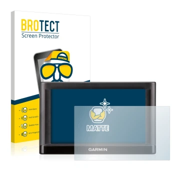 Face avant d’un emballage produit avec le logo de la marque BROTECT. À côté, l’appareil Garmin nüvi 55LT est représenté avec l