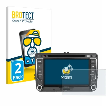 Face avant d’un emballage produit avec le logo de la marque BROTECT. À côté, l’appareil Zenec E>Go 7