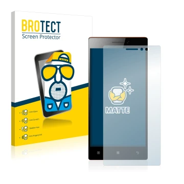 Face avant d’un emballage produit avec le logo de la marque BROTECT. À côté, l’appareil Lenovo Vibe X2 est représenté avec la 