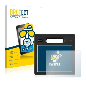 Face avant d’un emballage produit avec le logo de la marque BROTECT. À côté, l’appareil Motion Computing F5t est représenté av