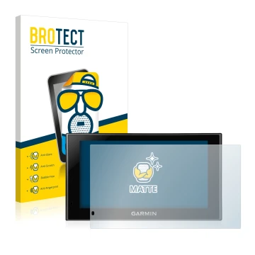 Face avant d’un emballage produit avec le logo de la marque BROTECT. À côté, l’appareil Garmin nüvi 2599LMT-D est représenté a