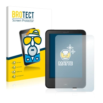 Face avant d’un emballage produit avec le logo de la marque BROTECT. À côté, l’appareil Tolino Vision 2 est représenté avec la