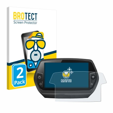 Face avant d’un emballage produit avec le logo de la marque BROTECT. À côté, l’appareil Bosch Nyon 2014 est représenté avec la