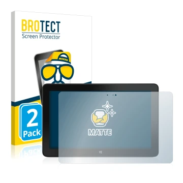 Face avant d’un emballage produit avec le logo de la marque BROTECT. À côté, l’appareil Dell Venue 11 Pro 7140 (2013-2014) est