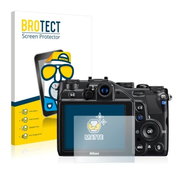 Face avant d’un emballage produit avec le logo de la marque BROTECT. À côté, l’appareil Nikon Coolpix S7000 est représenté ave