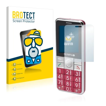 Face avant d’un emballage produit avec le logo de la marque BROTECT. À côté, l’appareil Olympia Viva Plus est représenté avec 