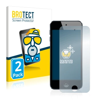 Face avant d’un emballage produit avec le logo de la marque BROTECT. À côté, l’appareil Apple iPod Touch (6ème Gen.) est repré