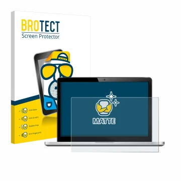 Face avant d’un emballage produit avec le logo de la marque BROTECT. À côté, l’appareil est représenté avec la protection d’éc