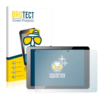 Face avant d’un emballage produit avec le logo de la marque BROTECT. À côté, l’appareil Chuwi Hi12 est représenté avec la prot