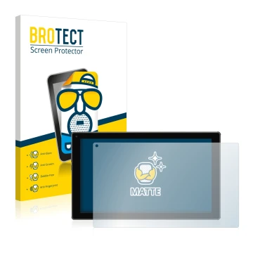 Face avant d’un emballage produit avec le logo de la marque BROTECT. À côté, l’appareil Blaupunkt Endeavour 101M est représent