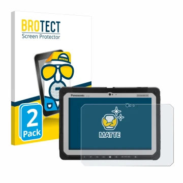 Face avant d’un emballage produit avec le logo de la marque BROTECT. À côté, l’appareil Panasonic Toughbook CF-20 MK1 est repr