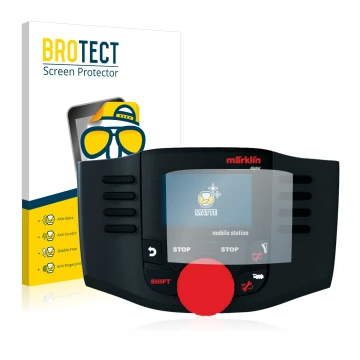Face avant d’un emballage produit avec le logo de la marque BROTECT. À côté, l’appareil Märklin Mobile Station 60657 2016 est 