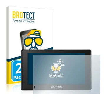 Face avant d’un emballage produit avec le logo de la marque BROTECT. À côté, l’appareil Garmin DriveSmart 50 LMT-D est représe