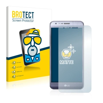 Face avant d’un emballage produit avec le logo de la marque BROTECT. À côté, l’appareil LG X Mach est représenté avec la prote