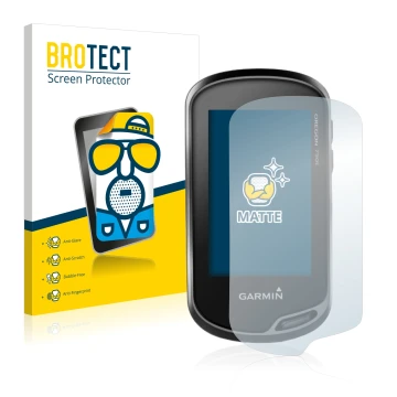 Face avant d’un emballage produit avec le logo de la marque BROTECT. À côté, l’appareil Garmin Oregon 750t est représenté avec