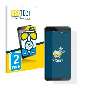 Face avant d’un emballage produit avec le logo de la marque BROTECT. À côté, l’appareil Honor 8 est représenté avec la protect