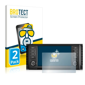 Face avant d’un emballage produit avec le logo de la marque BROTECT. À côté, l’appareil Seat Ateca 2016 Media System Plus 8