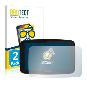 Face avant d’un emballage produit avec le logo de la marque BROTECT. À côté, l’appareil TomTom GO 520 est représenté avec la p