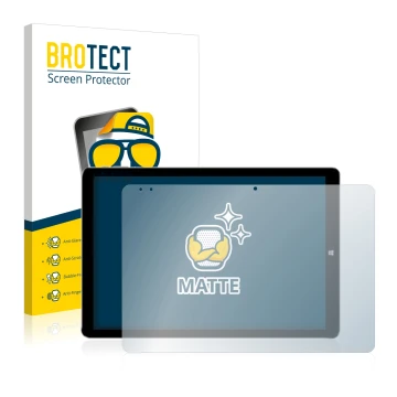 Face avant d’un emballage produit avec le logo de la marque BROTECT. À côté, l’appareil Chuwi Hi13 est représenté avec la prot