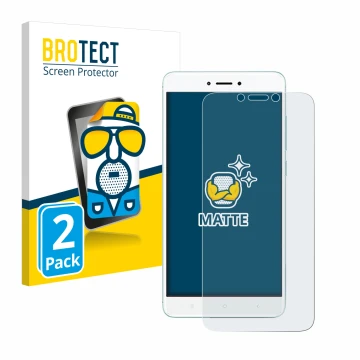 Face avant d’un emballage produit avec le logo de la marque BROTECT. À côté, l’appareil Xiaomi Redmi 4X est représenté avec la