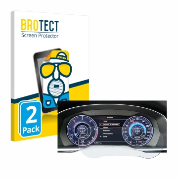 Face avant d’un emballage produit avec le logo de la marque BROTECT. À côté, l’appareil Volkswagen Tiguan 2017 Active Info Coc