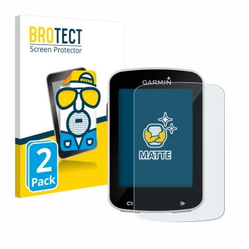 Face avant d’un emballage produit avec le logo de la marque BROTECT. À côté, l’appareil Garmin Edge Explore 820 est représenté