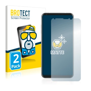 Face avant d’un emballage produit avec le logo de la marque BROTECT. À côté, l’appareil LG V30 est représenté avec la protecti
