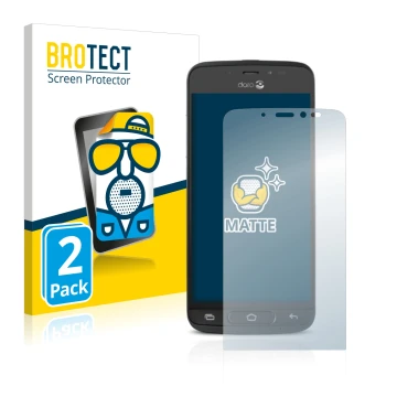 Face avant d’un emballage produit avec le logo de la marque BROTECT. À côté, l’appareil Doro 8040 est représenté avec la prote