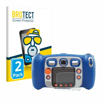 Face avant d’un emballage produit avec le logo de la marque BROTECT. À côté, l’appareil Vtech Kidizoom Duo 5.0 est représenté 