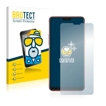 Face avant d’un emballage produit avec le logo de la marque BROTECT. À côté, l’appareil Oppo F7 est représenté avec la protect