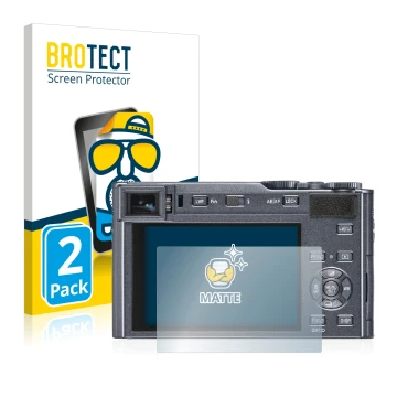 Face avant d’un emballage produit avec le logo de la marque BROTECT. À côté, l’appareil Leica C-Lux est représenté avec la pro