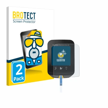 Face avant d’un emballage produit avec le logo de la marque BROTECT. À côté, l’appareil Freestyle Precision Neo H est représen