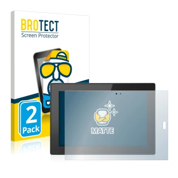Face avant d’un emballage produit avec le logo de la marque BROTECT. À côté, l’appareil Lenovo Tablet 10 (3ème Gen.) est repré