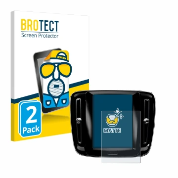 Face avant d’un emballage produit avec le logo de la marque BROTECT. À côté, l’appareil Volvo XC40 Sensus Connect 8.7