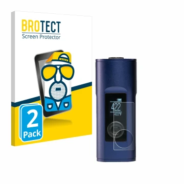 Face avant d’un emballage produit avec le logo de la marque BROTECT. À côté, l’appareil Arizer Solo 2 est représenté avec la p