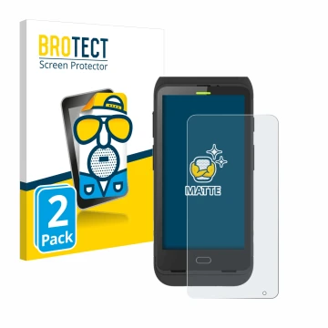 Face avant d’un emballage produit avec le logo de la marque BROTECT. À côté, l’appareil Honeywell Dolphin CT40 est représenté 