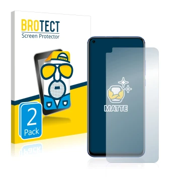 Face avant d’un emballage produit avec le logo de la marque BROTECT. À côté, l’appareil Honor View 20 est représenté avec la p