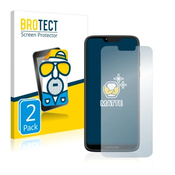 Face avant d’un emballage produit avec le logo de la marque BROTECT. À côté, l’appareil Motorola Moto G7 Power est représenté 