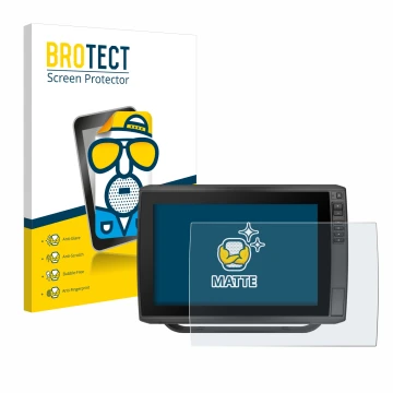 Face avant d’un emballage produit avec le logo de la marque BROTECT. À côté, l’appareil Garmin ECHOMAP Ultra 122sv est représe