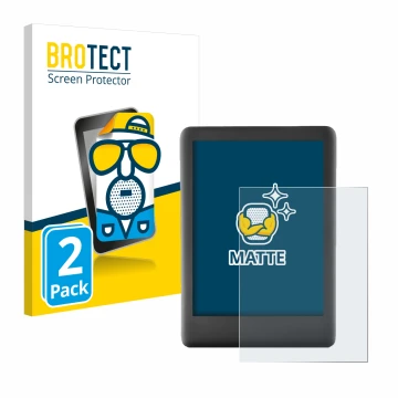 Face avant d’un emballage produit avec le logo de la marque BROTECT. À côté, l’appareil Amazon Kindle 2019 (10ème Gen.) est re