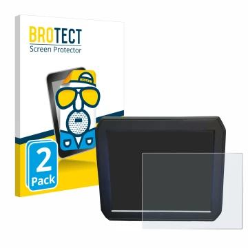 Face avant d’un emballage produit avec le logo de la marque BROTECT. À côté, l’appareil Keyence IM-7020 (Affichage + Touchpad)