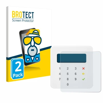 Face avant d’un emballage produit avec le logo de la marque BROTECT. À côté, l’appareil SumUp Air est représenté avec la prote