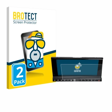 Face avant d’un emballage produit avec le logo de la marque BROTECT. À côté, l’appareil DS 7 Crossback Infotainmentsystem est 