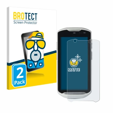 Face avant d’un emballage produit avec le logo de la marque BROTECT. À côté, l’appareil Zebra TC52-HC est représenté avec la p
