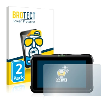 Face avant d’un emballage produit avec le logo de la marque BROTECT. À côté, l’appareil Atomos Shinobi SDI est représenté avec