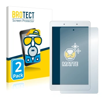 Face avant d’un emballage produit avec le logo de la marque BROTECT. À côté, l’appareil Samsung Galaxy Tab A 8.0 WiFi 2019 est