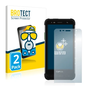 Face avant d’un emballage produit avec le logo de la marque BROTECT. À côté, l’appareil Cyrus CS45 XA est représenté avec la p